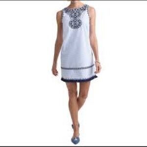 Vineyard Vines Hydrangea Breezy Stripe Embroidered dress Shift